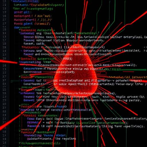 Illustration depicting a zero-day exploit in action, with code snippets and network traffic.